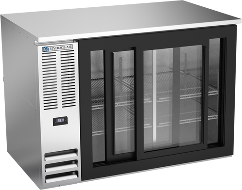 BB48HC-GS-S | 48" Sliding Glass Doors Back Bar in Stainless Steel