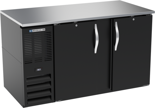 BB58HC-B | 58" Solid Doors Back Bar in Black
