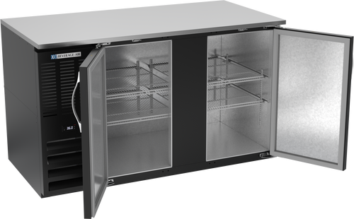BB58HC-B | 58" Solid Doors Back Bar in Black