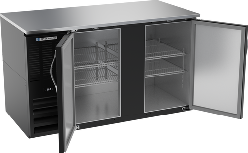 BB58HC-F-B | 58" Solid Doors Food Rated Back Bar in Black