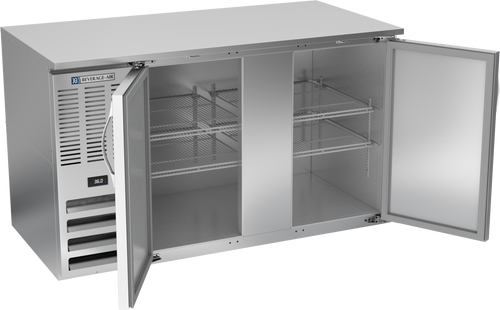 BB58HC-F-S | 58" Solid Doors Food Rated Back Bar in Stainless Steel