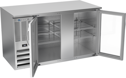BB58HC-G-S | 58" Glass Doors Back Bar in Stainless Steel