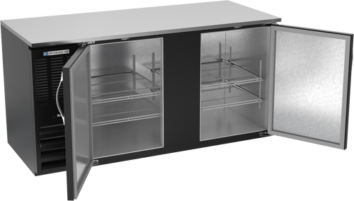 BB68HC-B | 68" Solid Doors Back Bar in Black