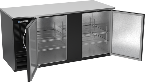 BB68HC-B | 68" Solid Doors Back Bar in Black
