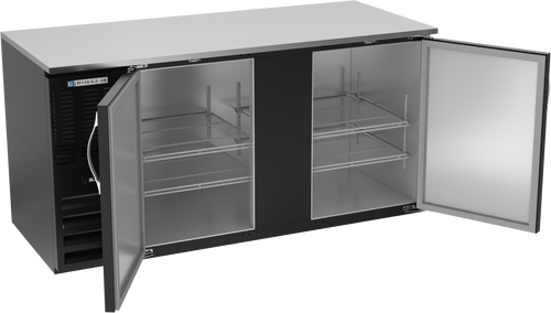 BB68HC-F-B | 68" Solid Doors Food Rated Back Bar in Black