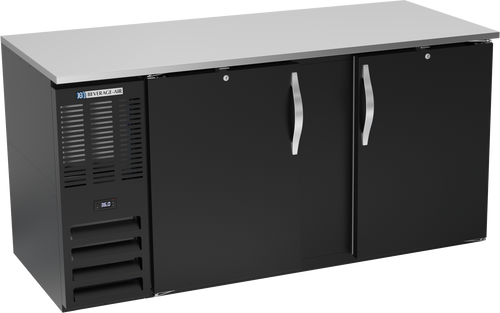 BB68HC-F-B | 68" Solid Doors Food Rated Back Bar in Black