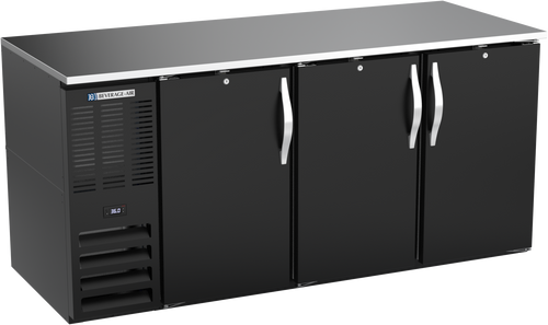 BB72HC-B | 72" Solid Doors Back Bar in Black BB72HC-B | 72" Solid Doors Back Bar in Black