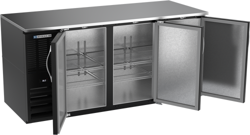 BB72HC-B | 72" Solid Doors Back Bar in Black