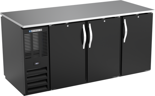 BB72HC-F-PT-B | 72" Solid Doors Food Rated Pass-thru Back Bar in Black