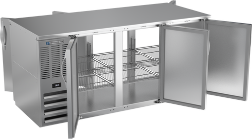 BB72HC-F-PT-S | 72" Solid Doors Food Rated Pass-thru Back Bar in Stainless Steel