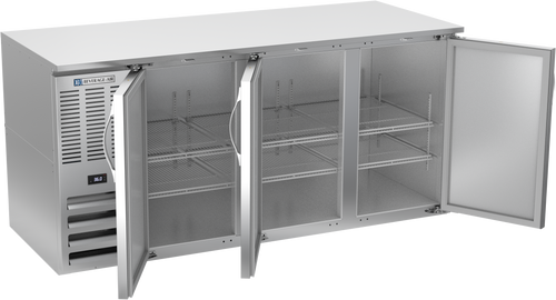 BB72HC-F-S | 72" Solid Doors Food Rated Back Bar in Stainless Steel