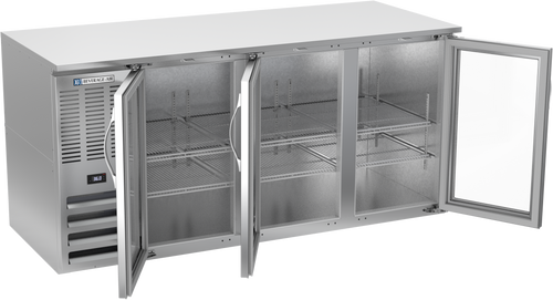 BB72HC-G-S | 72" Glass Doors Back Bar in Stainless Steel