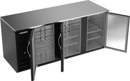 BB78HC-B | 78" Solid Doors Back Bar in Black