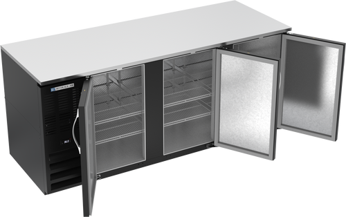 BB78HC-B | 78" Solid Doors Back Bar in Black