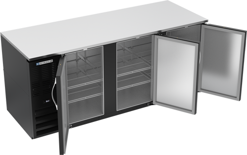 BB78HC-F-B | 78" Solid Doors Food Rated Back Bar in Black