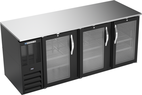 BB78HC-G-B | 78" Glass Doors Back Bar in Black BB78HC-G-B | 78" Glass Doors Back Bar in Black