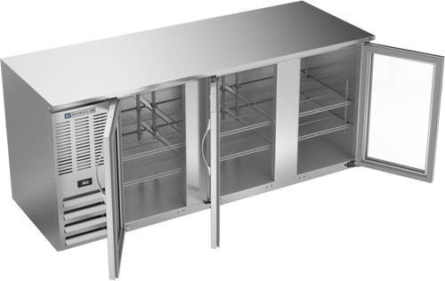 BB78HC-G-S | 78" Glass Doors Back Bar in Stainless Steel