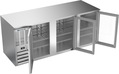 BB78HC-G-S | 78" Glass Doors Back Bar in Stainless Steel