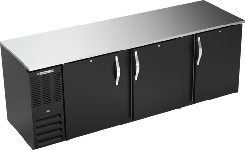 BB94HC-B | 94" Solid Doors Back Bar in Black