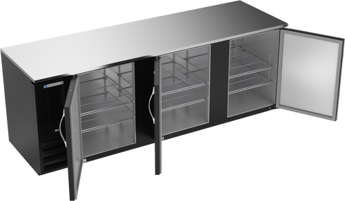 BB94HC-F-B | 94" Solid Doors Food Rated Back Bar in Black