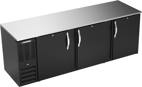 BB94HC-F-B | 94" Solid Doors Food Rated Back Bar in Black