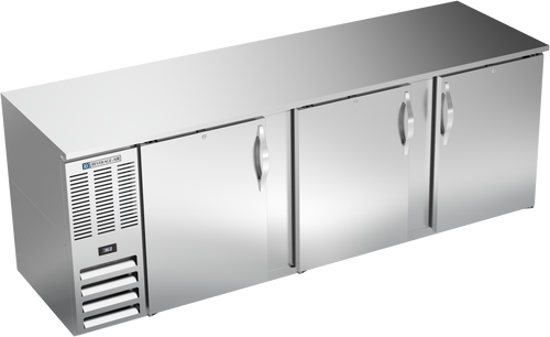 BB94HC-F-S | 94" Solid Doors Food Rated Back Bar in Stainless Steel BB94HC-F-S | 94" Solid Doors Food Rated Back Bar in Stainless Steel
