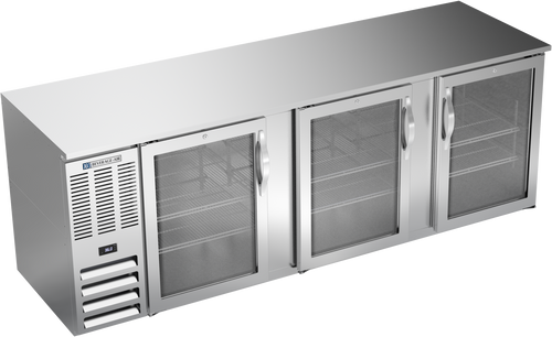 BB94HC-G-S | 94" Glass Doors Back Bar in Stainless Steel BB94HC-G-S | 94" Glass Doors Back Bar in Stainless Steel