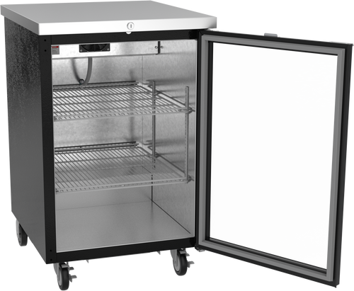 BB24HC-1-FG-B | 24" Glass Door Food Rated Back Bar in Black
