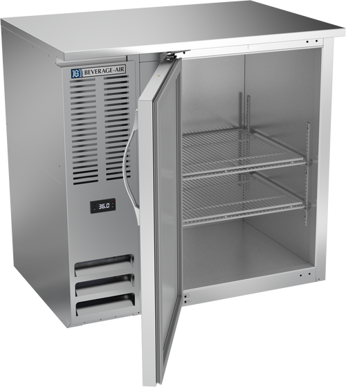 BBN36HC-F-S | 36" Narrow Depth Solid Door Food Rated Back Bar in Stainless Steel