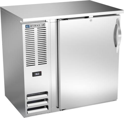 BBN36HC-F-S | 36" Narrow Depth Solid Door Food Rated Back Bar in Stainless Steel