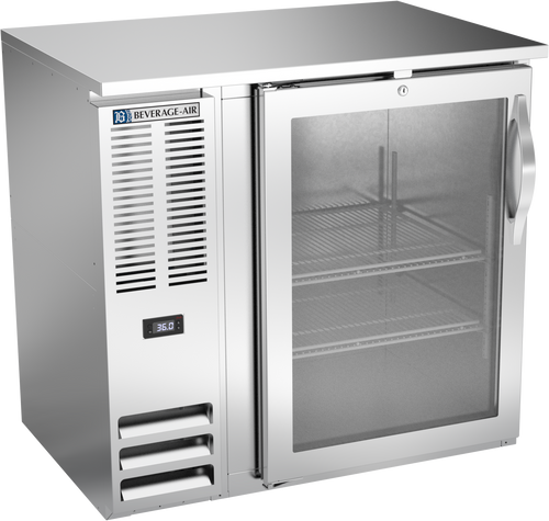 BBN36HC-G-S | 36" Narrow Depth Glass Door Back Bar in Stainless Steel BBN36HC-G-S | 36" Narrow Depth Glass Door Back Bar in Stainless Steel