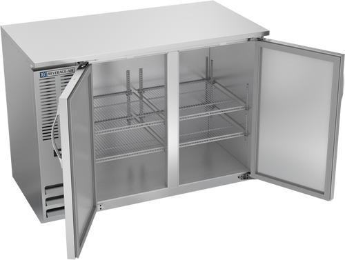 BBN48HC-F-S | 48" Narrow Depth Solid Doors Food Rated Back Bar in Stainless Steel