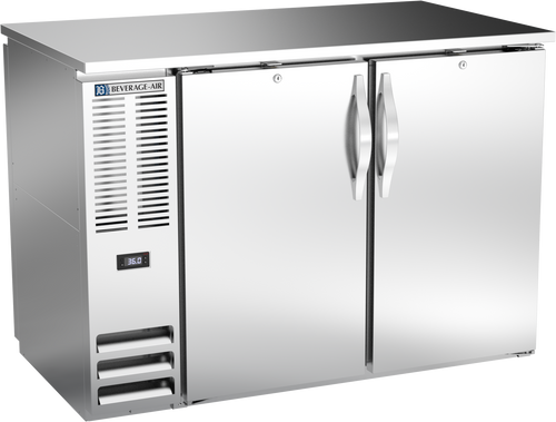 BBN48HC-PT-S | 48" Narrow Depth Solid Doors Pass-thru Back Bar in Stainless Steel