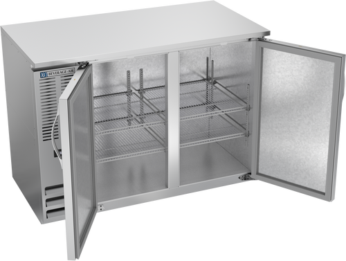 BBN48HC-S | 48" Narrow Depth Solid Doors Back Bar in Stainless Steel