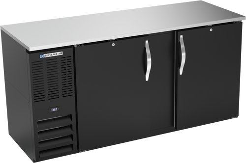 BBN68HC-B | 68" Narrow Depth Solid Doors Back Bar in Black