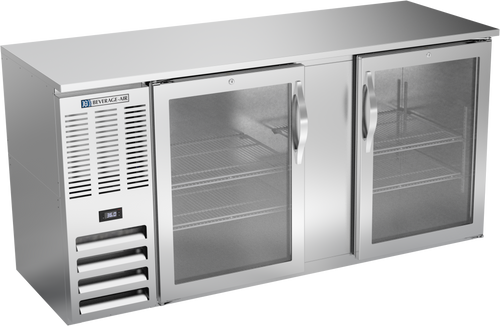 BBN68HC-G-S | 68" Narrow Depth Glass Doors Back Bar in Stainless Steel BBN68HC-G-S | 68" Narrow Depth Glass Doors Back Bar in Stainless Steel