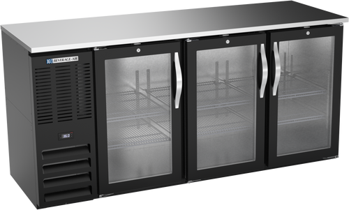 BBN72HC-G-B | 72" Narrow Depth Glass Doors Back Bar in Black BBN72HC-G-B | 72" Narrow Depth Glass Doors Back Bar in Black
