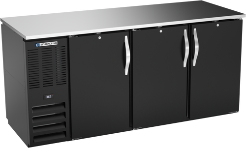 BBN72HC-PT-B | 72" Narrow Depth Solid Doors Pass-thru Back Bar in Black BBN72HC-PT-B | 72" Narrow Depth Solid Doors Pass-thru Back Bar in Black