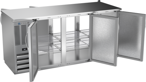 BBN72HC-PT-S | 72" Narrow Depth Solid Doors Pass-thru Back Bar in Stainless Steel