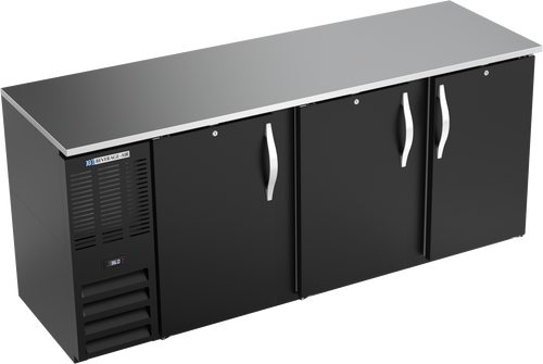 BBN78HC-B | 78" Narrow Depth Solid Doors Back Bar in Black BBN78HC-B | 78" Narrow Depth Solid Doors Back Bar in Black
