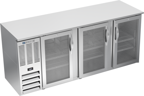 BBN78HC-FG-S | 78" Narrow Depth Glass Doors Food Rated Back Bar in Stainless Steel BBN78HC-FG-S | 78" Narrow Depth Glass Doors Food Rated Back Bar in Stainless Steel