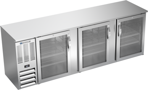 BBN94HC-G-S | 94" Narrow Depth Glass Doors Back Bar in Stainless Steel BBN94HC-G-S | 94" Narrow Depth Glass Doors Back Bar in Stainless Steel