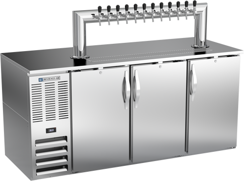 DD72HC-S-12T | 72" Twelve Tap Direct Draw Dispenser in Stainless Steel