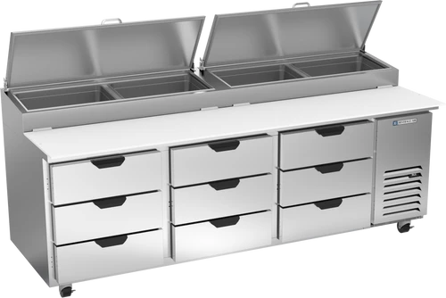 DPD93HC-9 | 93" Nine Drawer Pizza Prep Table
