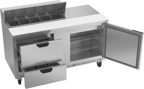 SPED60HC-10-2 | 60" Sandwich Prep Table Two Drawers One Door Standard Top