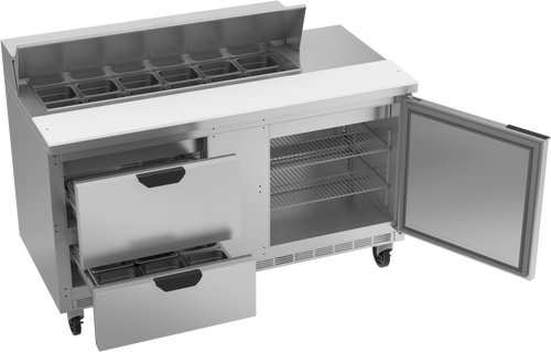 SPED60HC-12-2 | 60" Sandwich Prep Table Two Drawers One Door Standard Top