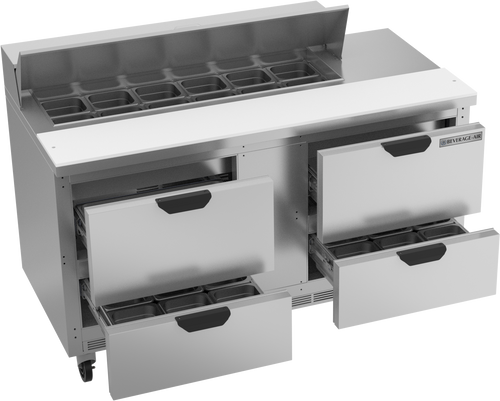 SPED60HC-12-4 | 60" Sandwich Prep Table Four Drawers Standard Top
