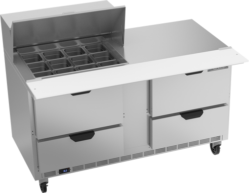 SPED60HC-12M-4 | 60" Sandwich Prep Table Four Drawers Mega Top