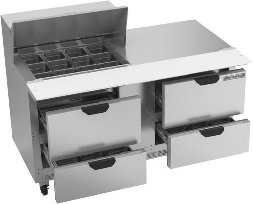 SPED60HC-12M-4 | 60" Sandwich Prep Table Four Drawers Mega Top