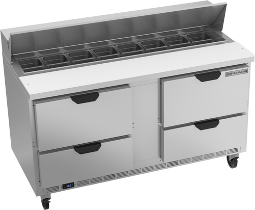 SPED60HC-16-4 | 60" Sandwich Prep Table Four Drawers Standard Top